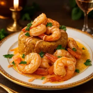 Mofongo con Camarones al Ajillo