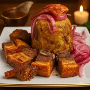 Mofongo con Chicharron de Cerdo