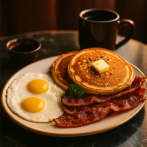 Pancakes With Bacon and Eggs